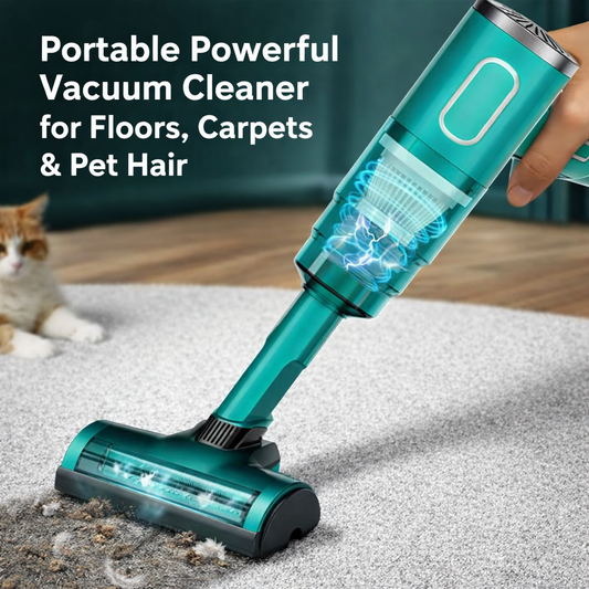 Portable Powerful Vacuum Cleaner for Floors, Carpets & Pet Hair